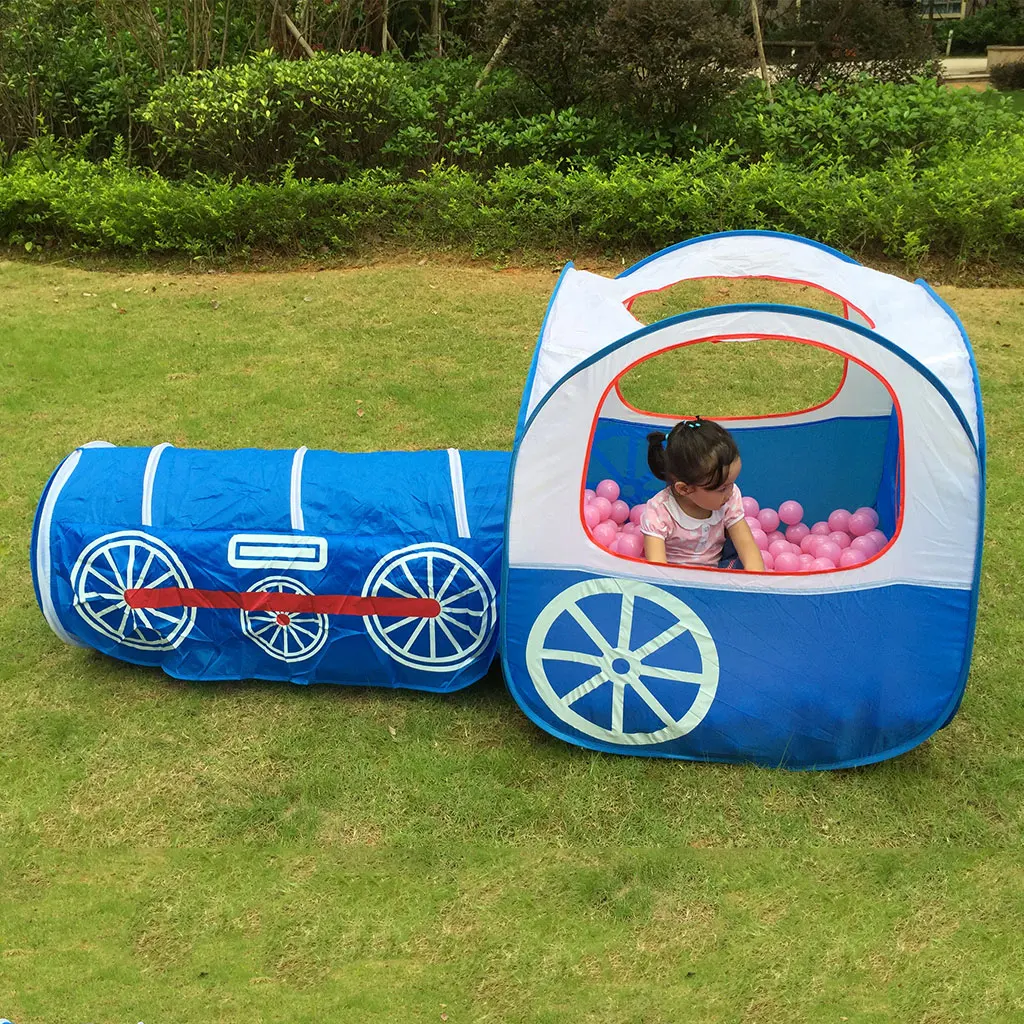2 In 1 Train Pop Up Tent Game House Indoor/Outdoor Train Play House