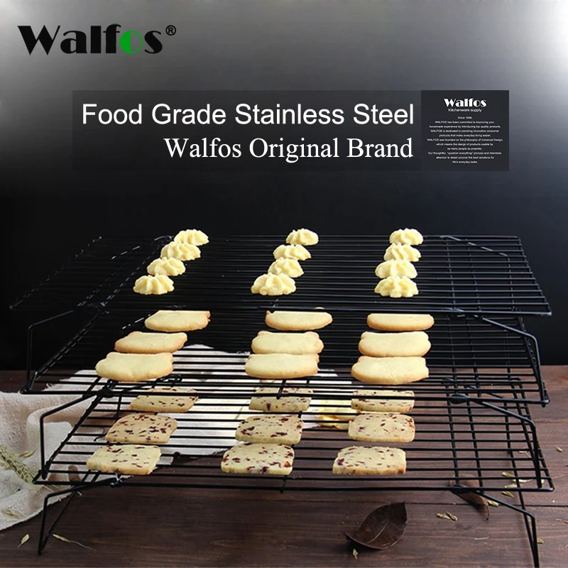 

Three Layers 25*40cm Cake Wire Cooling Rack Kitchen Baking Tools Stainless Steel Nonstick Cookies Biscuits Bread Drying Stand