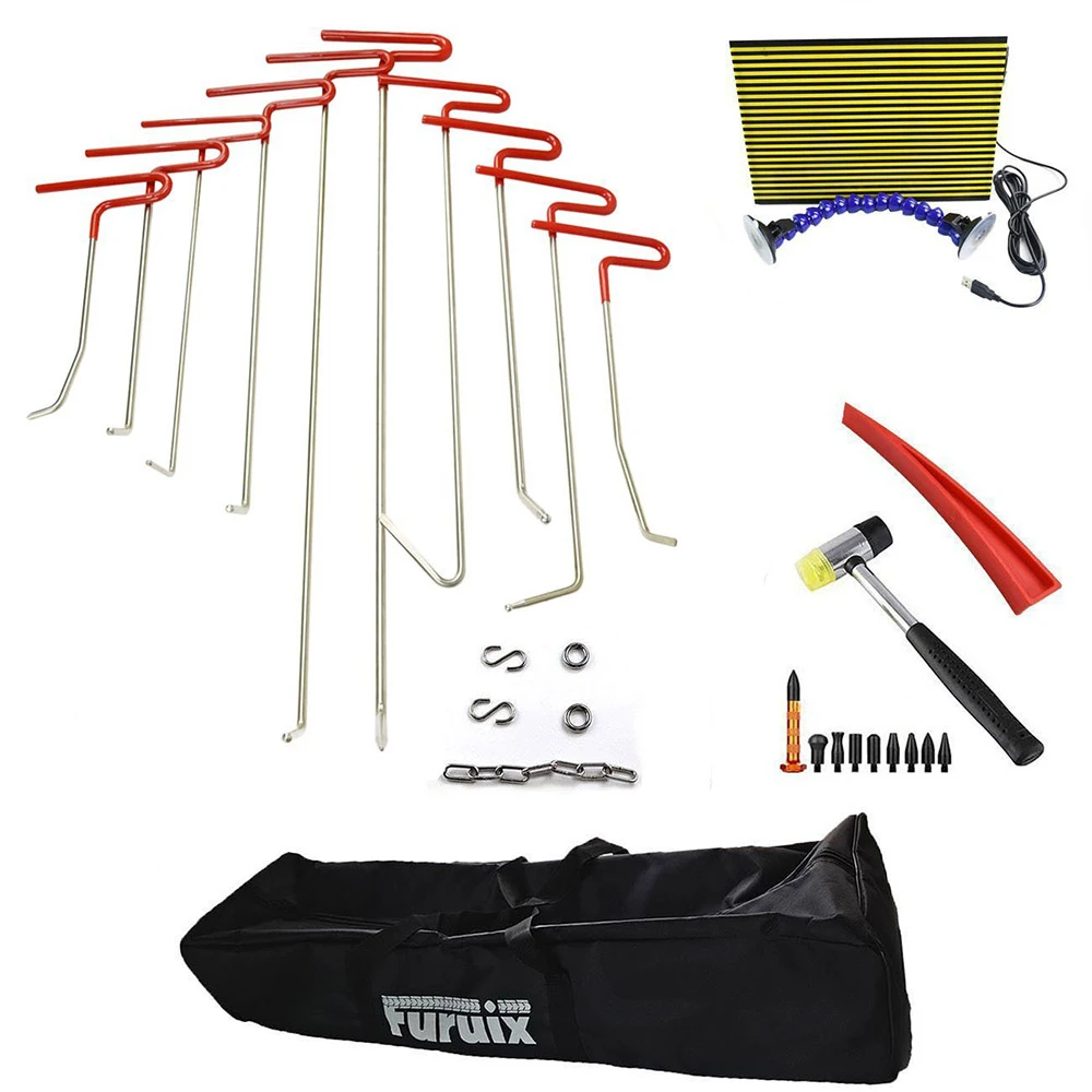 

WEYHAA PDR Tools Dent Puller Hooks Remove Car Dent Repair Tools 10pc Steel Rod Hook Tool Kit for Car Dent Paintless Repair set