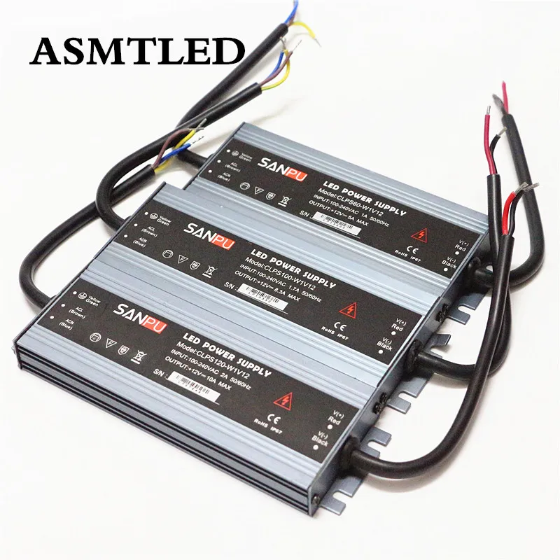 Высокое качество AC 110V 220V DC 12V Ультра тонкий светодиодный драйвер 60W 100W 120W 150W 200W