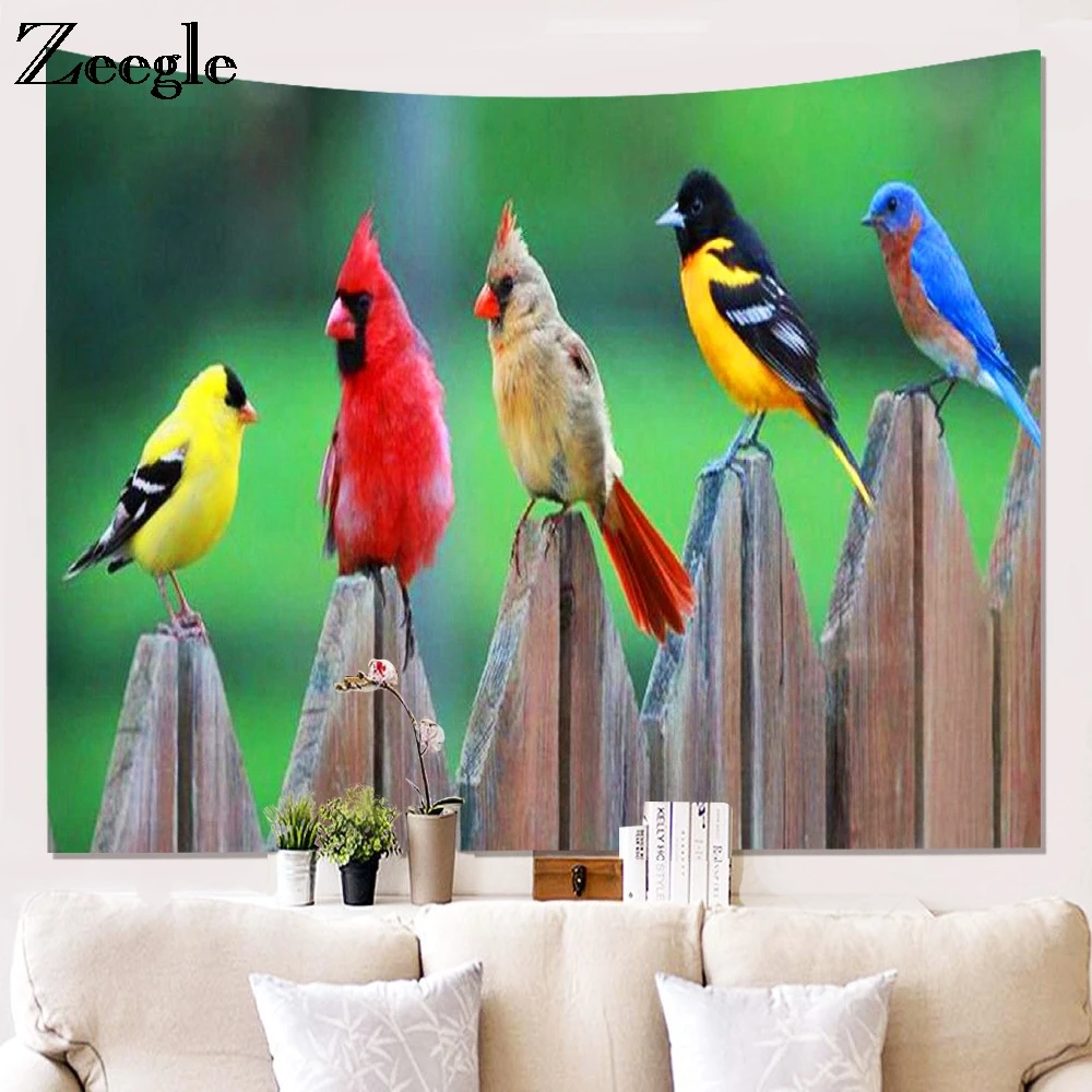 Zeegle Bird Prinetd Wall Hanging Tapestry Home Wall Decor Tapestry Table Cloth Bedspread Sofa Cover Beach Towel Picnic Mats