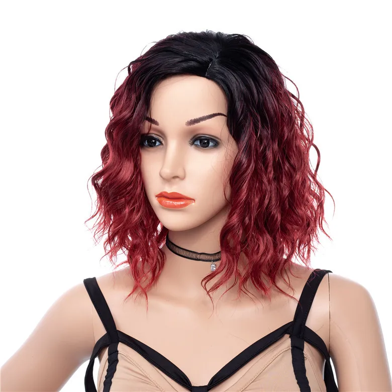 MSI Wigs синтетические красные парики для женщин короткие вьющиеся волосы парик афро Омбре пепельный темный корень натуральные волосы термостойкие