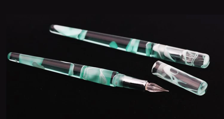 Красивая дизайнерская многофункциональная стеклянная перьевая ручка с 5 различными Перьевая ручка Перо Сменные ручки для рисования для подарка
