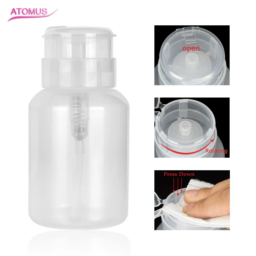 

Nail Polish Remover Alcohol Clear Bottle Gel Portatil Dispensador Push Down Empty Pump Dispenser Flacon Pompe Dissolvant