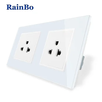 

RainBo 2Frame-Wall US Standard-Power Socket-Glass Panel-Wall Power-Smart Outlet-Socket A28A8AW/B