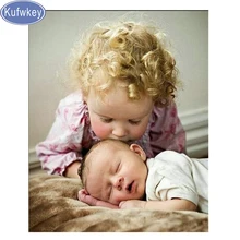 Искусство& Ремесла, пользовательские фото Алмазная картина Ангелы "baby kiss" для комнаты Алмазная вышивка-мозаика головоломка, алмазная вышивка распродажа