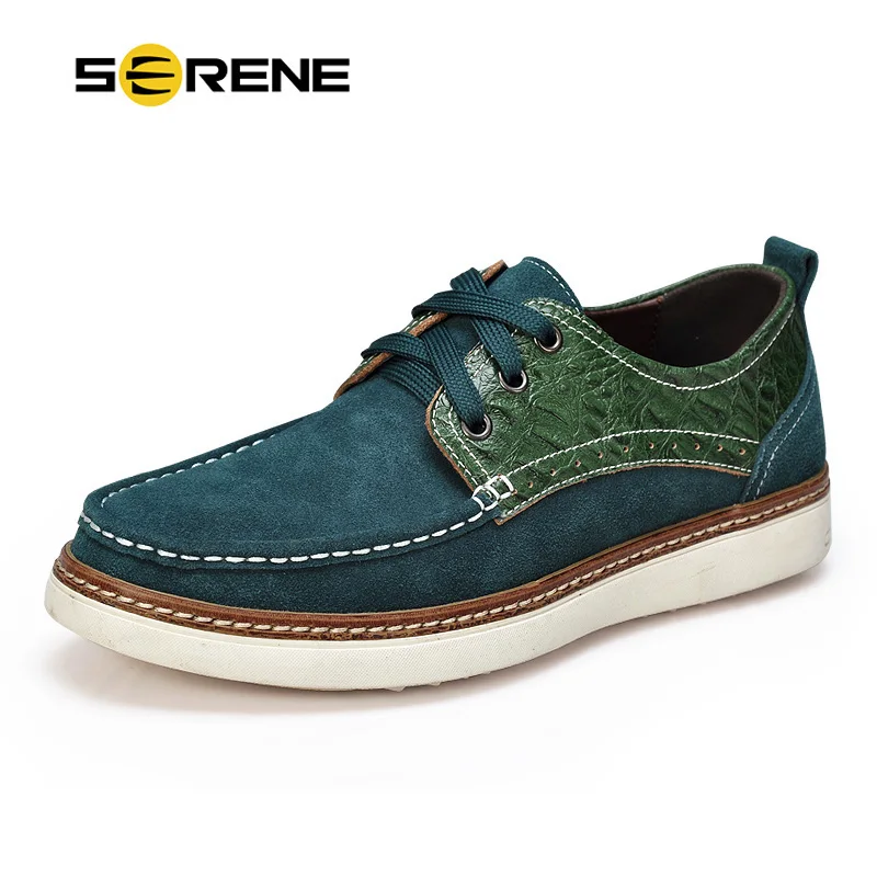 SERENE Brand Mens Boat Shoes Winter Casual Shoes Non-slip Wear Flats Men Lace Up Loafers For All Seasons Plus size 6208