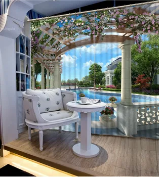 

Living room bedroom customize 3d curtains European garden curtains for baby room curtains window