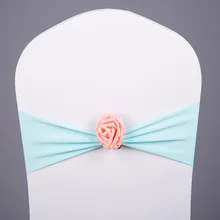 Tiffany цвет Подвязка из спандекса для стула с канделябр искусственный цветок мяч крепежная створка стула лайкра стрейч подходит для всех стульев свадьбы