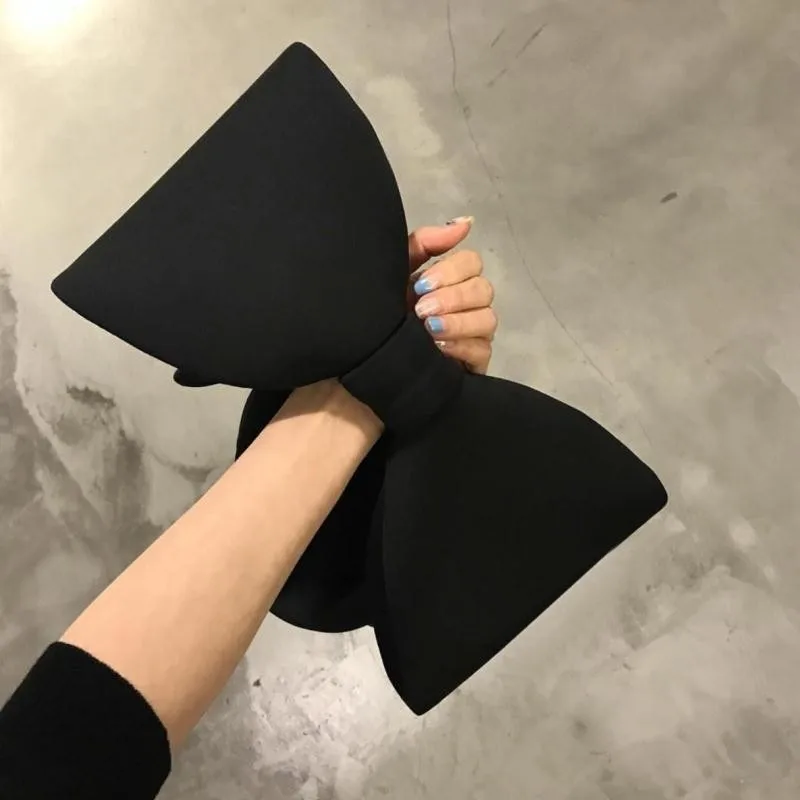 

2018 Hot style women bag black bow shoulder bag designer large girls clip clutch bag fashion cute lady tote bag