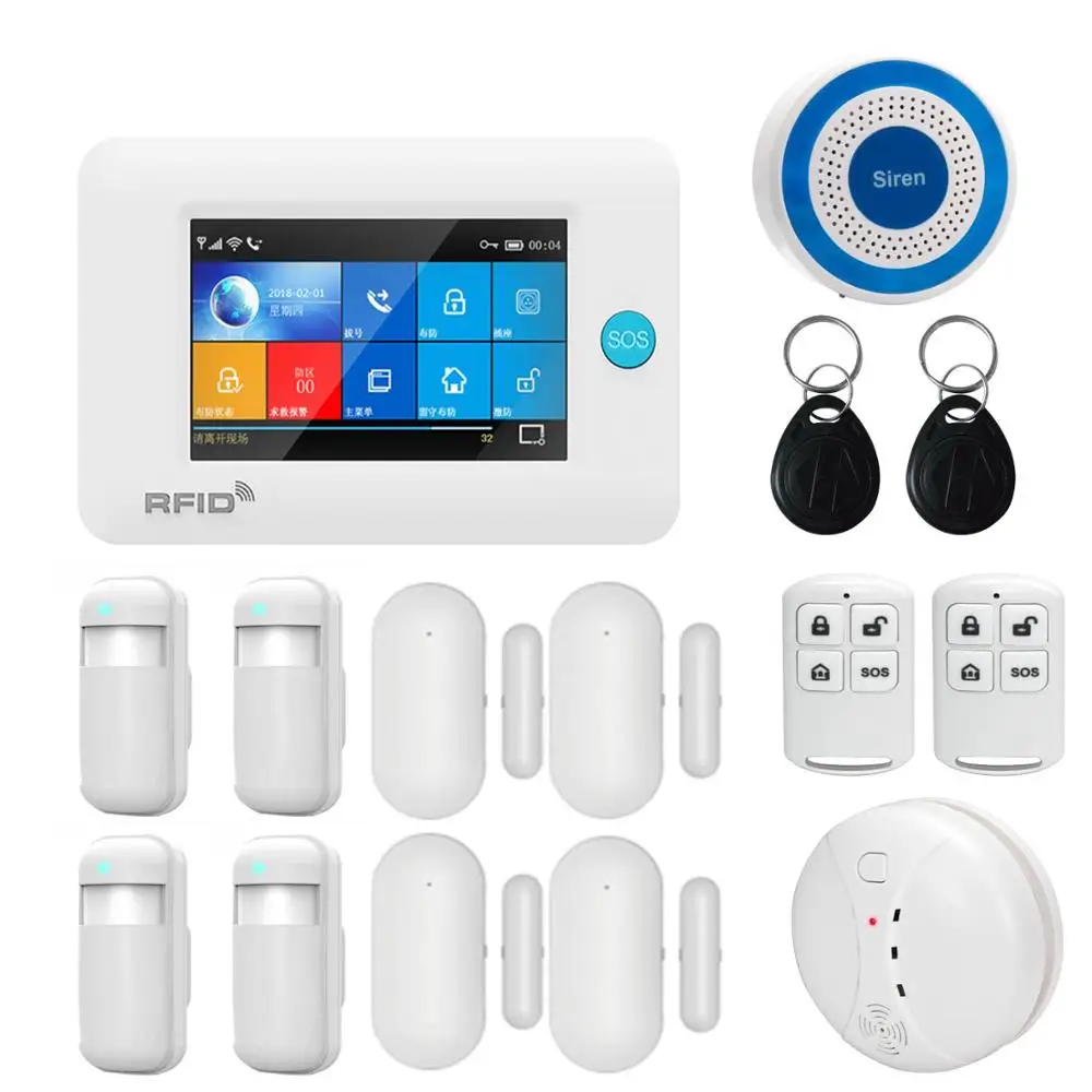 Kit 11 Беспроводная WiFi 3g GSM GPRS интеллектуальная домашняя сигнализация 4,3 дюймовый сенсорный экран приложение дистанционное управление для умная домашняя охранная система - Цвет: Kit 11