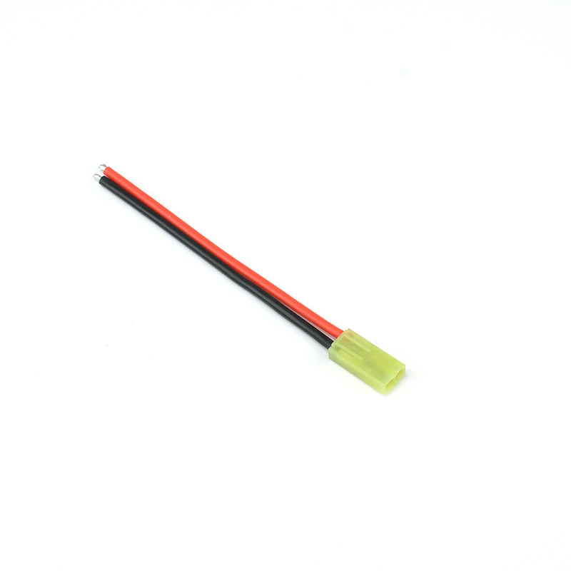 

2 Pcs Small TAMIYA Round Red Square Black Plug Connector 10CM Small TAMIYA Battery Connector Plug with AWG Wire