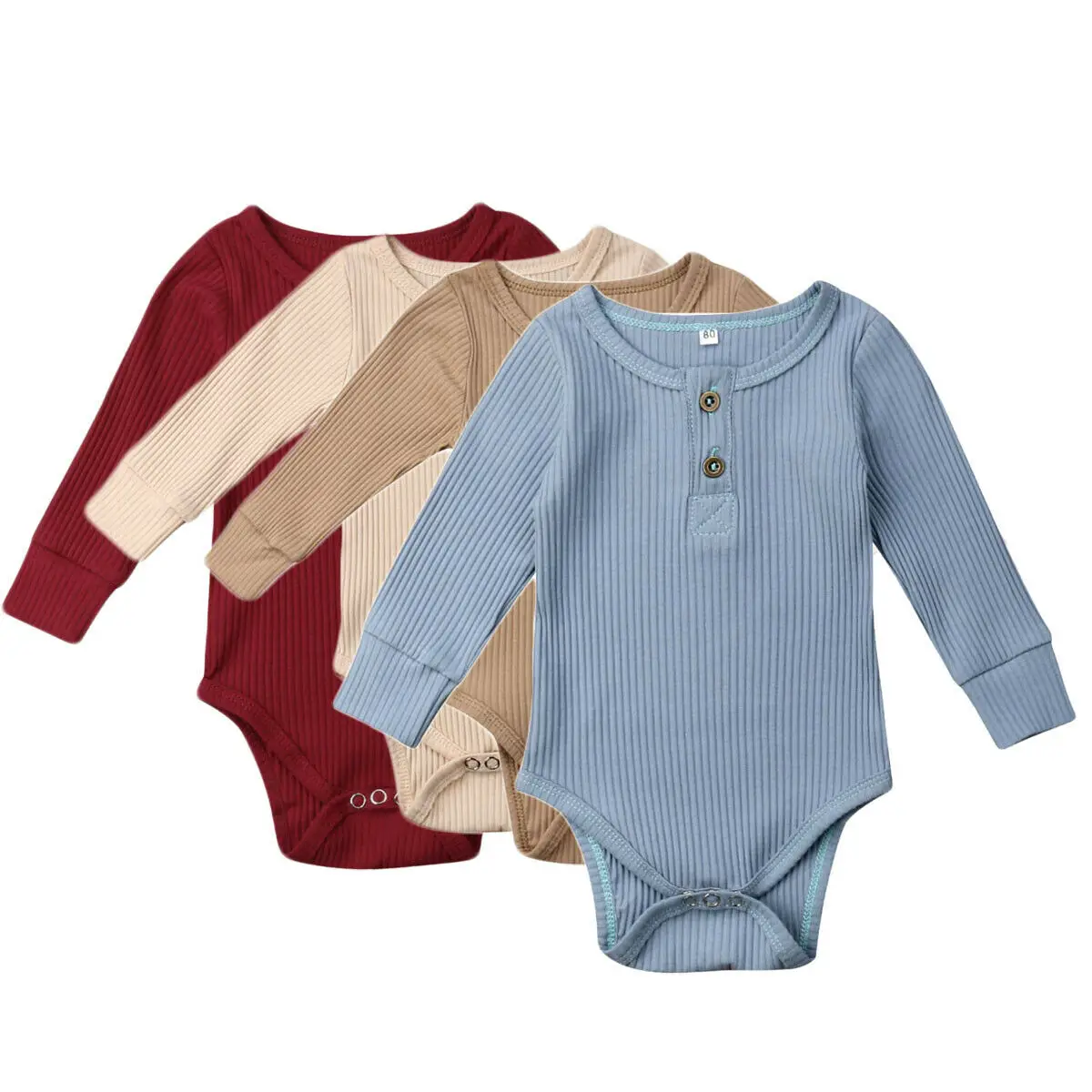 

Newborn Infant Baby Boy Girl Kid Knit Long Sleeve Romper Jumpsuit Clothes Outfit 0-24M