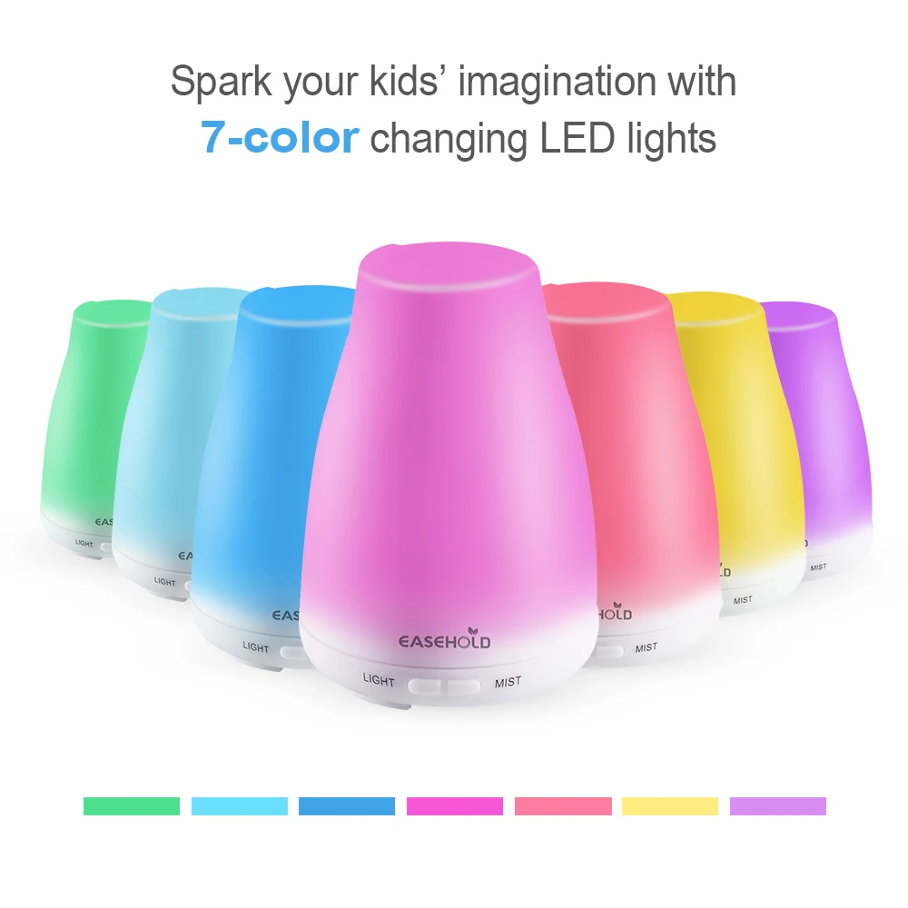 

EASEHOLD 120ML Ultrasonic Wine Bottle Shape Fragrance Humidifier Cool Mist Super Quiet Aroma Essential Oil Diffuser Colorful Led