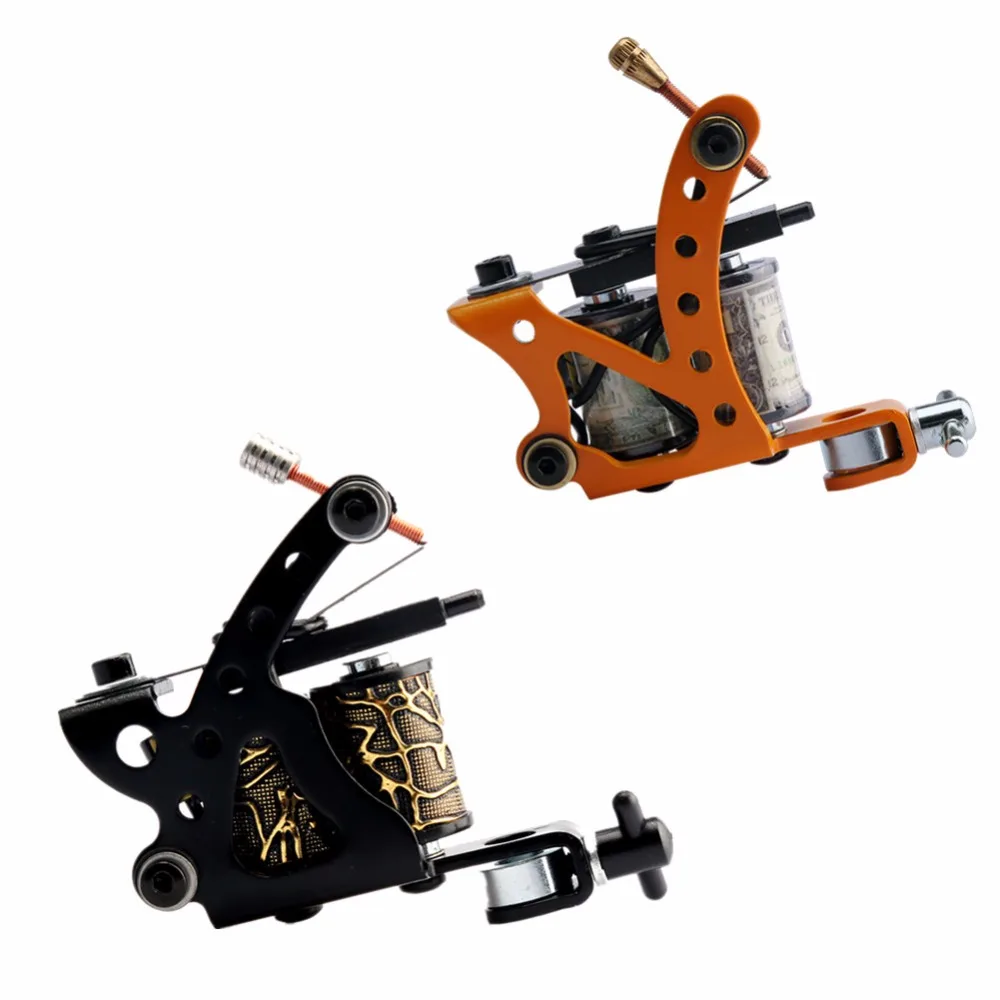 Cena Kompletny zestaw do tatuażu dwie maszyny zestaw pistoletów 6 kolory farb czarny zasilacz akcesoria permanentny makijaż profesjonalny zestaw do tatuażu