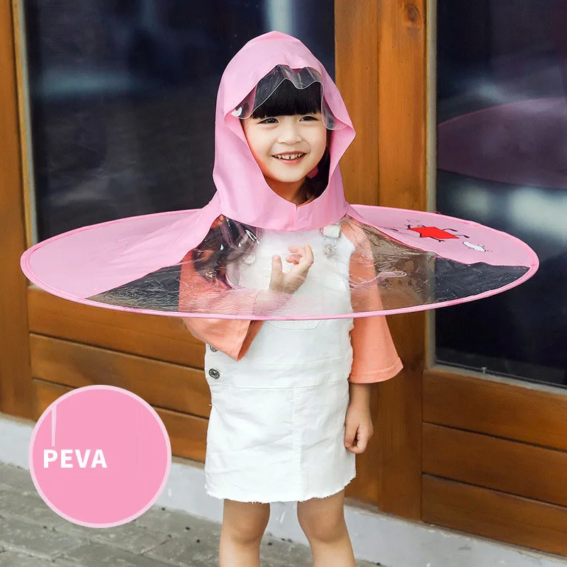 

GOOD Quality Cartoon Transparent Kids Umbrella Rain Children Head Umbrellas Sunscreen Poncho 2019 NEW