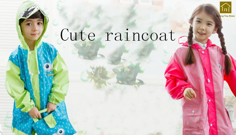 Милые Пластик плащи плащ для девочек Детская непромокаемая одежда Водонепроницаемый непроницаемое пончо Infantil плащ дождь Шестерни JKR095