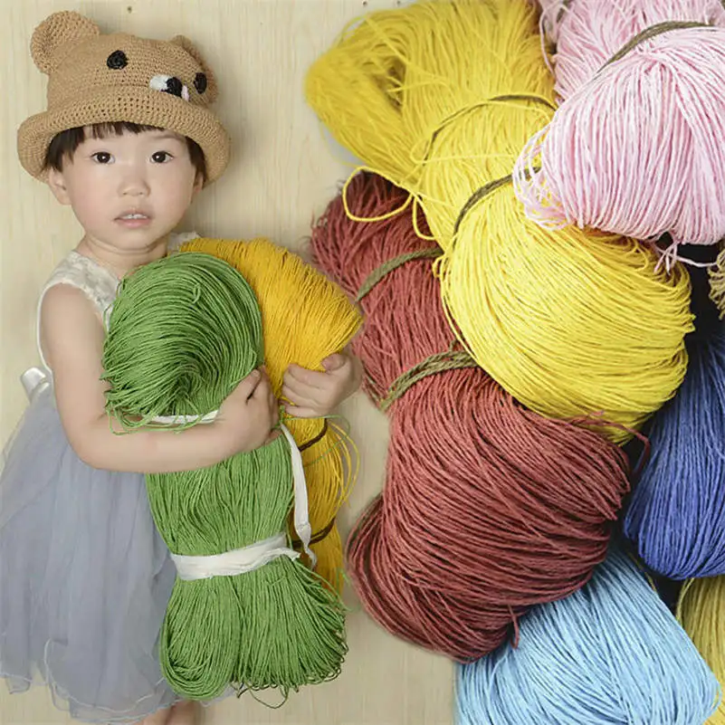 

600 Meter 500G Natural Raffia Straw Yarn for Hand Knit Crochet Summer Hat Handbag Cushion Baskets Knitting Material Diy Craft