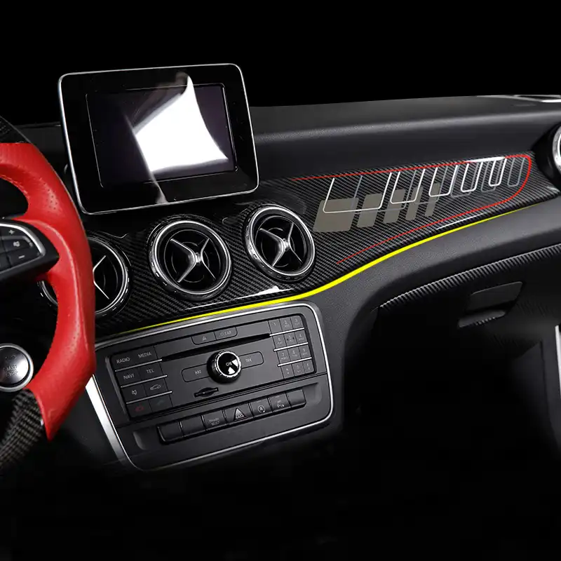 For Cla Carbon Fiber Dashboard Trim Gla Cover Control Panel