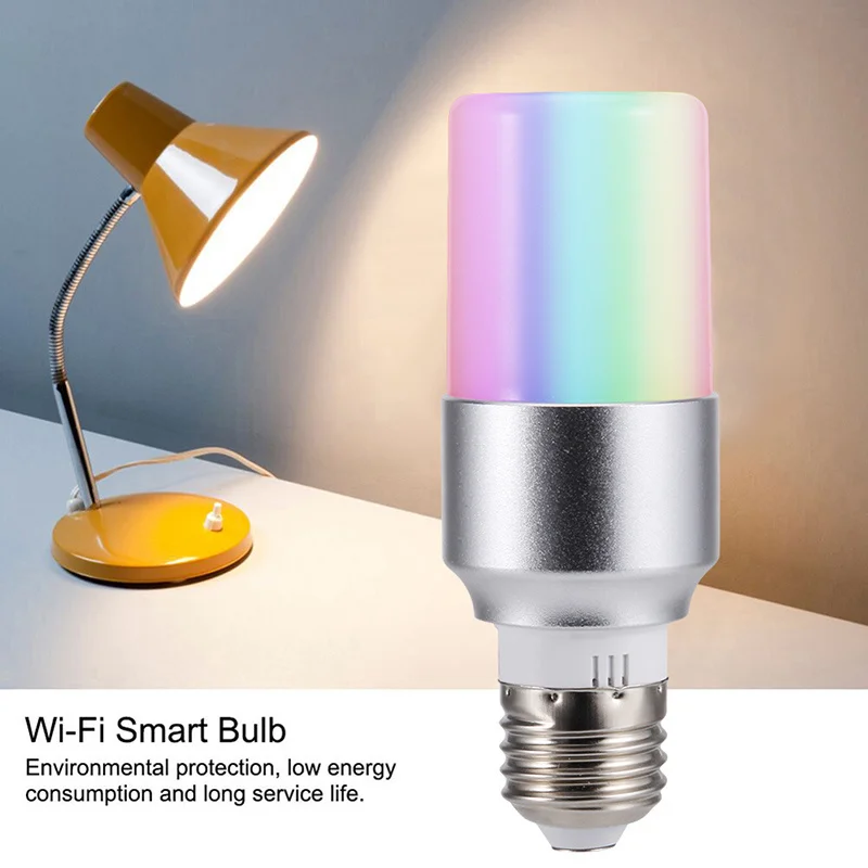 Умная лампа с регулируемой яркостью E27/B22/E14 светодиодная Wi Fi дистанционным