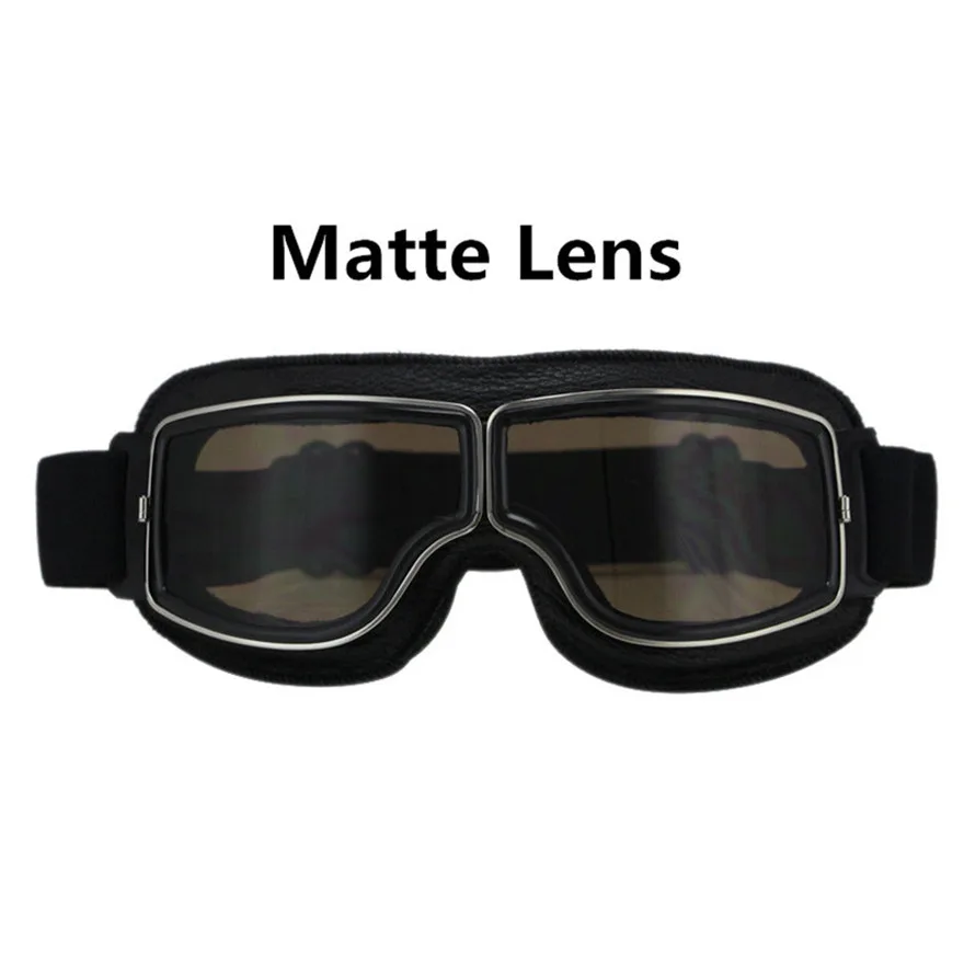 Goedkoop Nieuwste Vintage Leer Motorfiets Bril Inklapbare Bril Vintage Motorfiets Bril Jet Pilot 4 Kleur Zonnebril