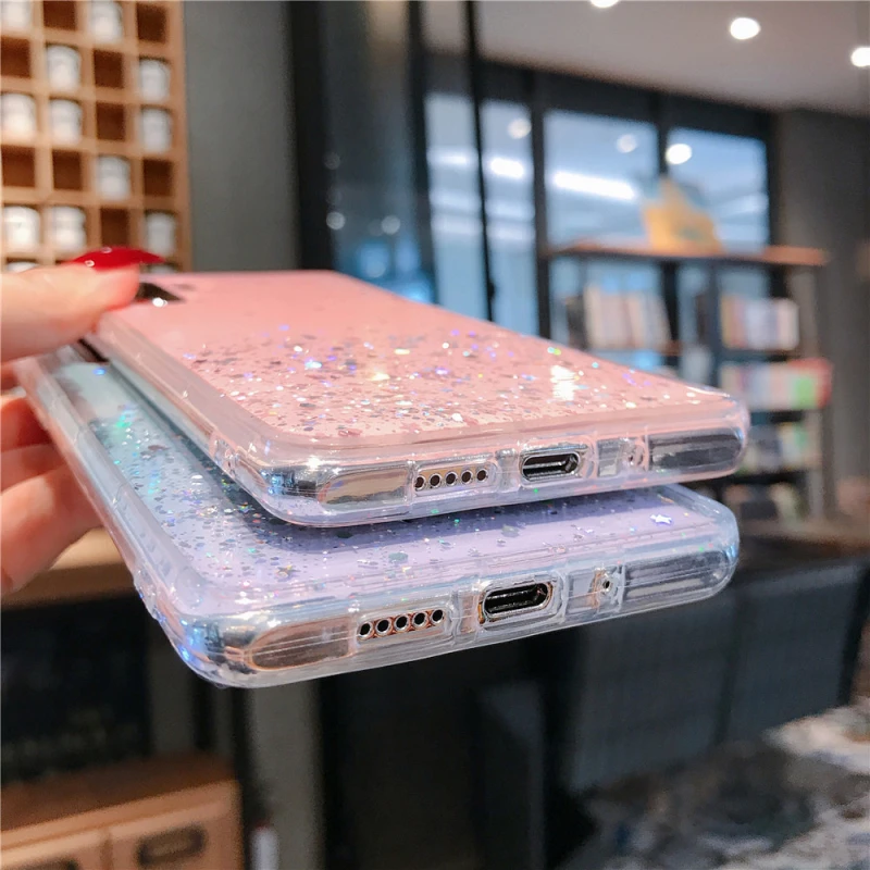 Мягкий силиконовый чехол для Huawei Mate 20 P10 P20 P30 Pro P Smart honor V 10 Lite Nova 3i 3e 4e блестящий с