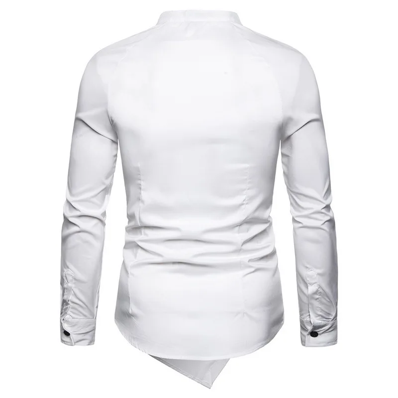HEFLASHOR брендовая Новая мужская рубашка на пуговицах с необычным длинным рукавом мужские блузки модная Новая Мужская одежда Повседневная облегающая мужская рубашка