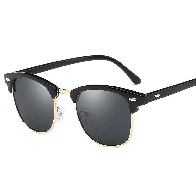 Модные Классический бренд поляризованных солнцезащитных очков Для мужчин Для женщин полуметаллический зеркало унисекс rviet солнцезащитные очки Gafas De Sol UV400