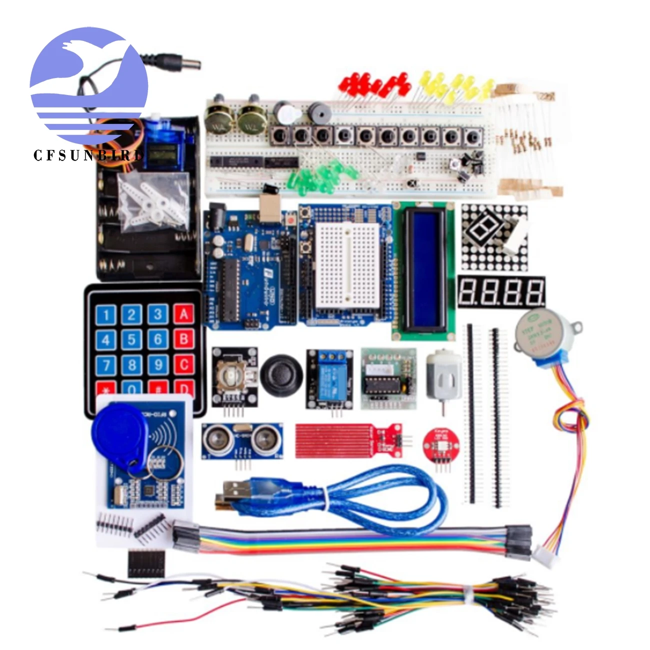 Стартовый комплект для Arduino Uno R3 макетная плата и держатель Step Motor / Servo /1602