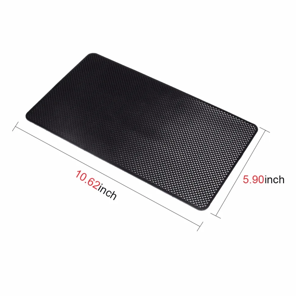 Silica Gel Car Anti-slip Mat For Cellphone Ornaments Fixed Center Console Grid Non-slip Pad 2715cm-Black (2)
