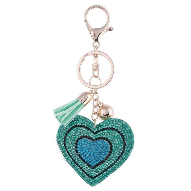 Heart Handmade Cute Bling Crystal keychain For Women Car Pendant Girl Statement Rhinestone Jewelry Bag Key Chains Ring
