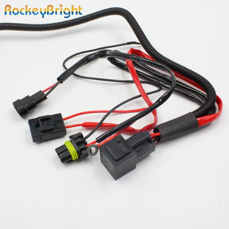 Rockeybright hid ксеноновая лампа Удлинительный кабель комплект ксеноновых фар, Высокопрочная конструкция релейный жгут проводов H1 H3 H7 H8 H9 H11 9005 9006 conversion kit реле