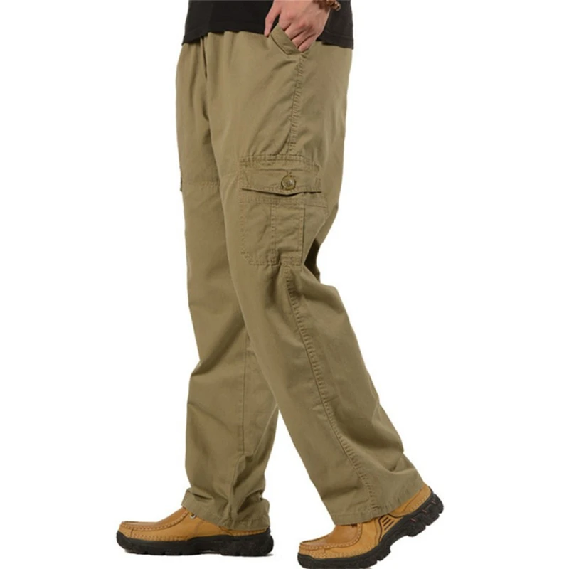 Мужские брюки карго размера плюс 5XL 6XL, военные тактические брюки, мужские весенние осенние мешковатые брюки с несколькими карманами, повседневные армейские брюки