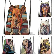 Пользовательские Ruby Зубастый Drawstring сумка-рюкзак милый рюкзак дети сумка(черный назад) 31x40 см#180531-03-35