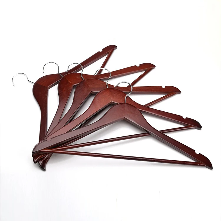 [Free Shipping] High Quality Wine Red Wooden Hanger  for Suits  (10 pieces/ lot)