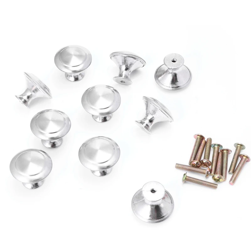 

10x 24/28mm Zinc Satin Nickel Cabinet Pull Cupboard Drawer Handle Knob Wardrobe
