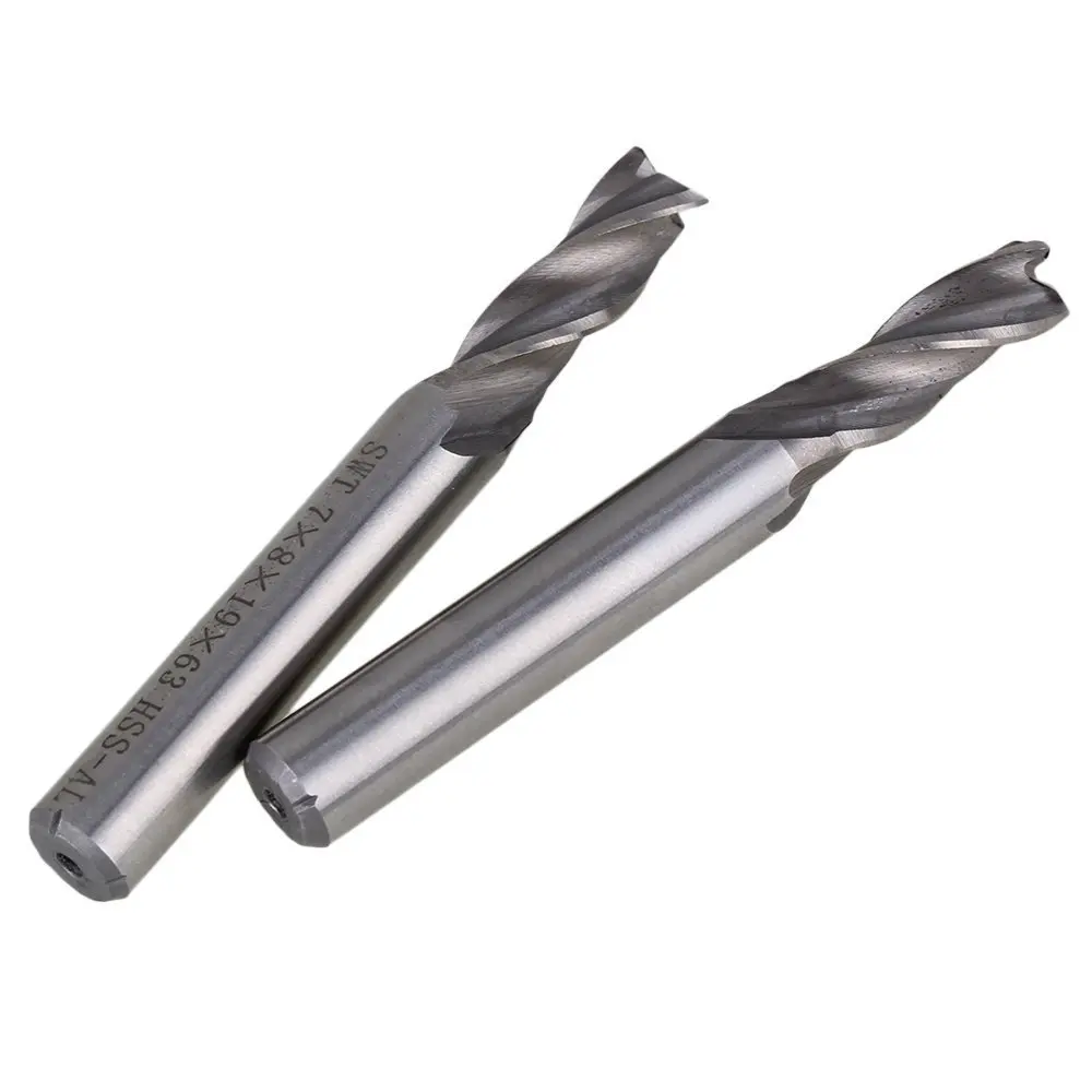 Solid Carbide High Speed HSS 3 Flutes Straight Shank Milling Cutter End