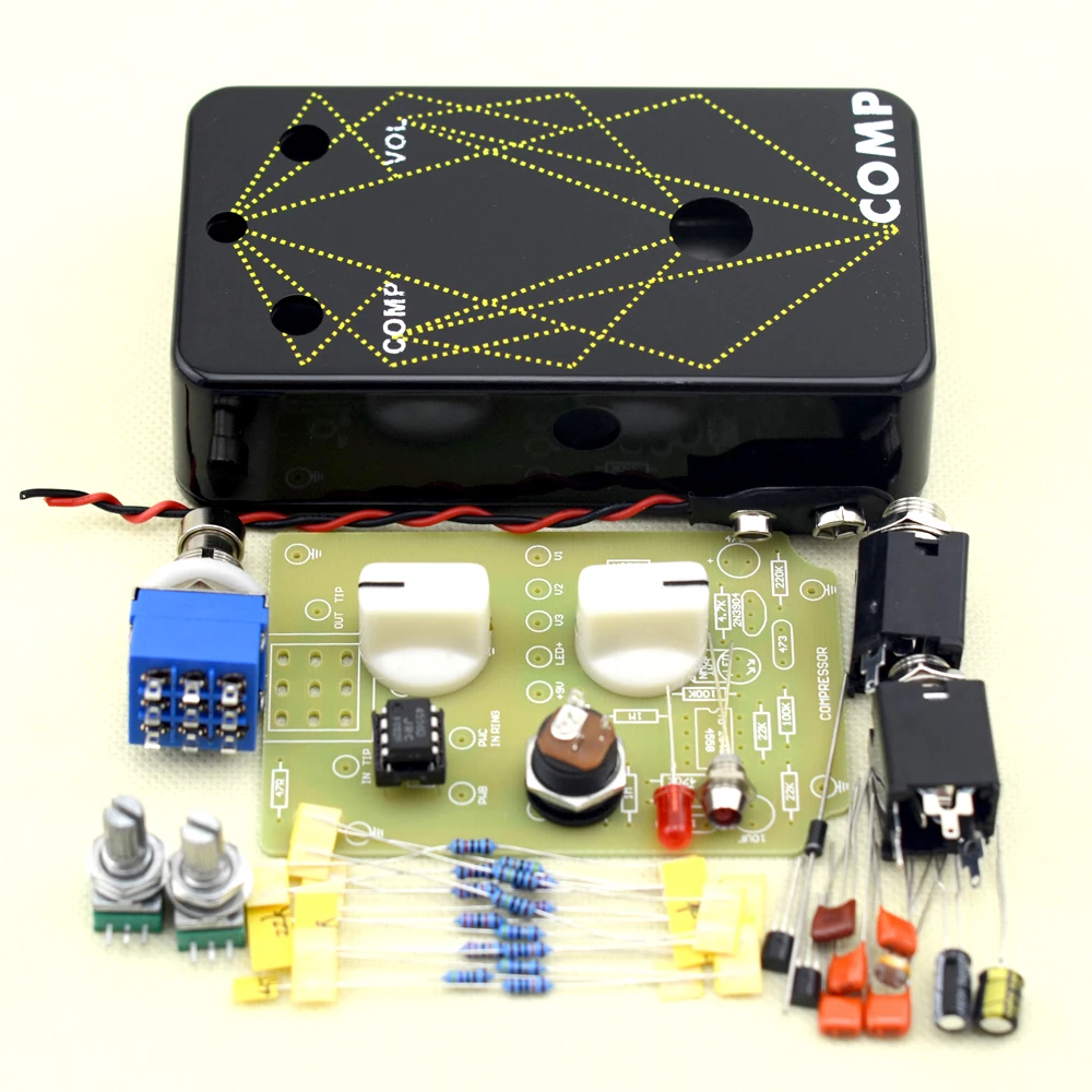 Compressor DIY Guitar Pedal Kit with 1590B Diecast Aluminum Enclosure Pedal Kits цена Compressor DIY Guitar Pedal Kit with 1590B Diecast Aluminum Enclosure Pedal Kits цены онлайн