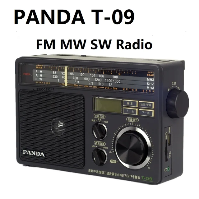 PANDA T 09 Radio FM MW SW U disk / TF card MP3 player FM/Radio de onda corta de onda media de tres bandas