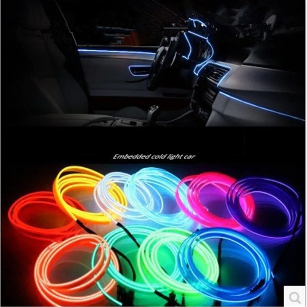 5 meter auto innenbeleuchtung auto led streifen el drahtseil auto atmosph/äre dekorative lampe flexible neonlicht diy @ rot