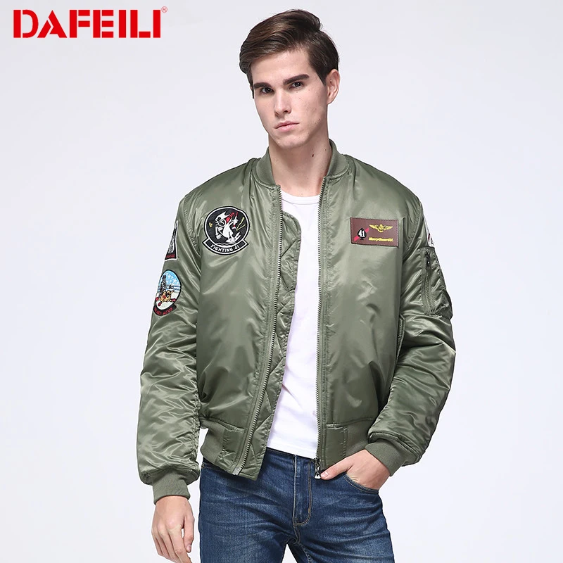 

2018 Thick Top gun winter plus size ma-1 streetwear hip hop varsity bomber jacket wholesale designer water proof for men boomber