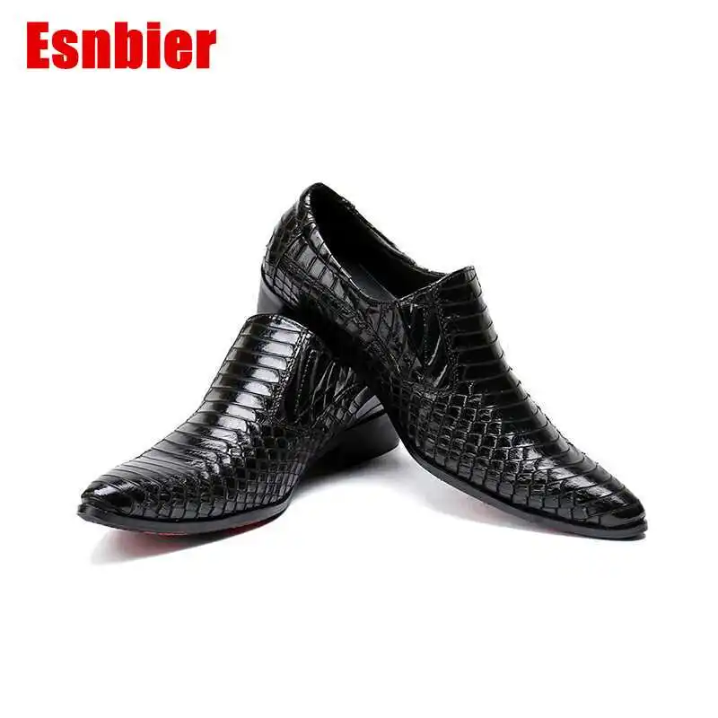 

2019 New pointed toe Genuine leather Oxford Shoes For Men Formal Dress Shoes Fashion snake Men Business office shoes