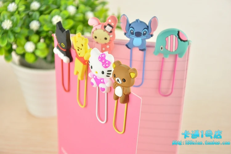 Cartoon stationery gift paper clip bookmarks Cute animals curvy pin four suits Hello Kitty bear | Канцтовары для офиса и дома