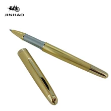 Jinhao 606 роскошный чистый золотой роллер ручка 0,7 мм черные чернила заправляемая шариковая ручка ручки металлическая подарочная ручка для Рождества