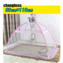 Складная сетка от комаров для детской кроватки для малышей, Детская безопасная москитная сетка, Манежная кровать, Игровая палатка синего, розового цвета