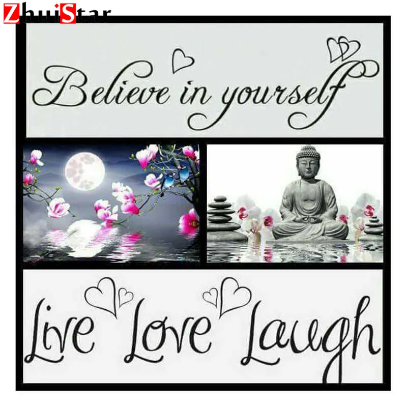 

ZhuiStar Full Square Drill 5D DIY Diamond Painting Religious Buddha Embroidery Cross Stitch 3D Home Decor Q25-26