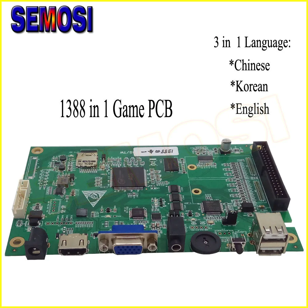

1388 in 1 Game PCB with Jamma Harness Arcade Game Box 6 VGA/HDMI Output for Pandora Video Game Console