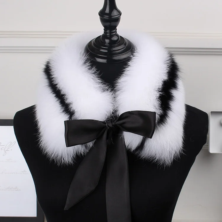 the new hot selling fox fur collar, the natural fox fur collar, the real fur collar child, the winter fur scarf ribbon - Цвет: N2