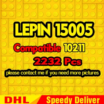 

LP 15003 town hall + LP 15005 Grand Emporium City Street Model Building Blocks Bricks Kits LPs Toy Clone 10224 10211