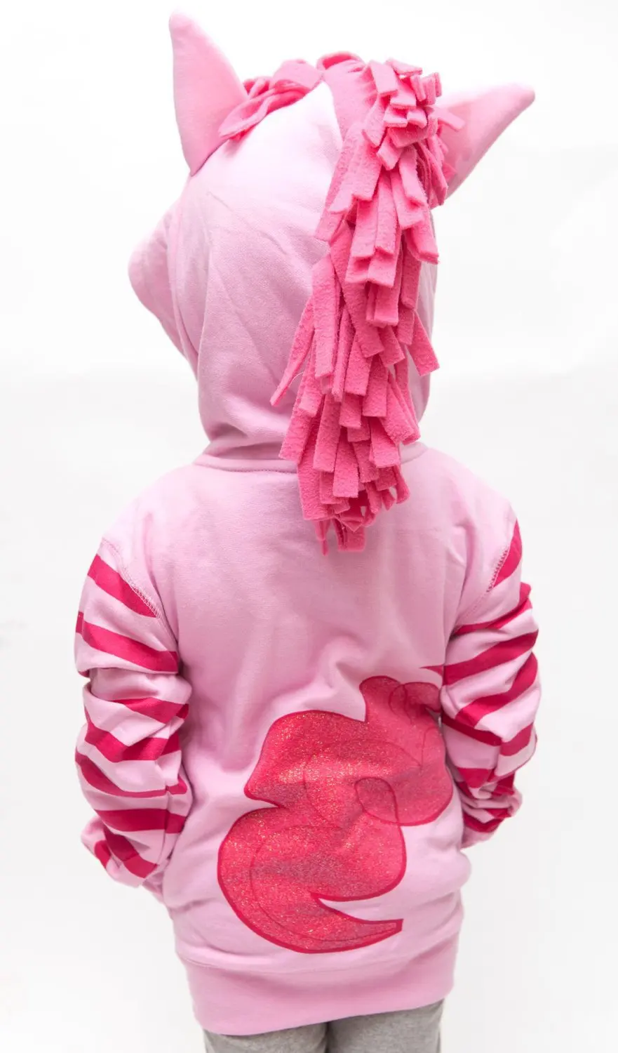 Пальто для девочек с длинными рукавами и изображением радуги пони весенне-осенняя одежда с капюшоном для девочек Детские костюмы для игр